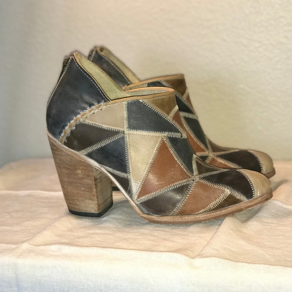 Freebird by Steven / Steel Patchwork Ankle Bootie